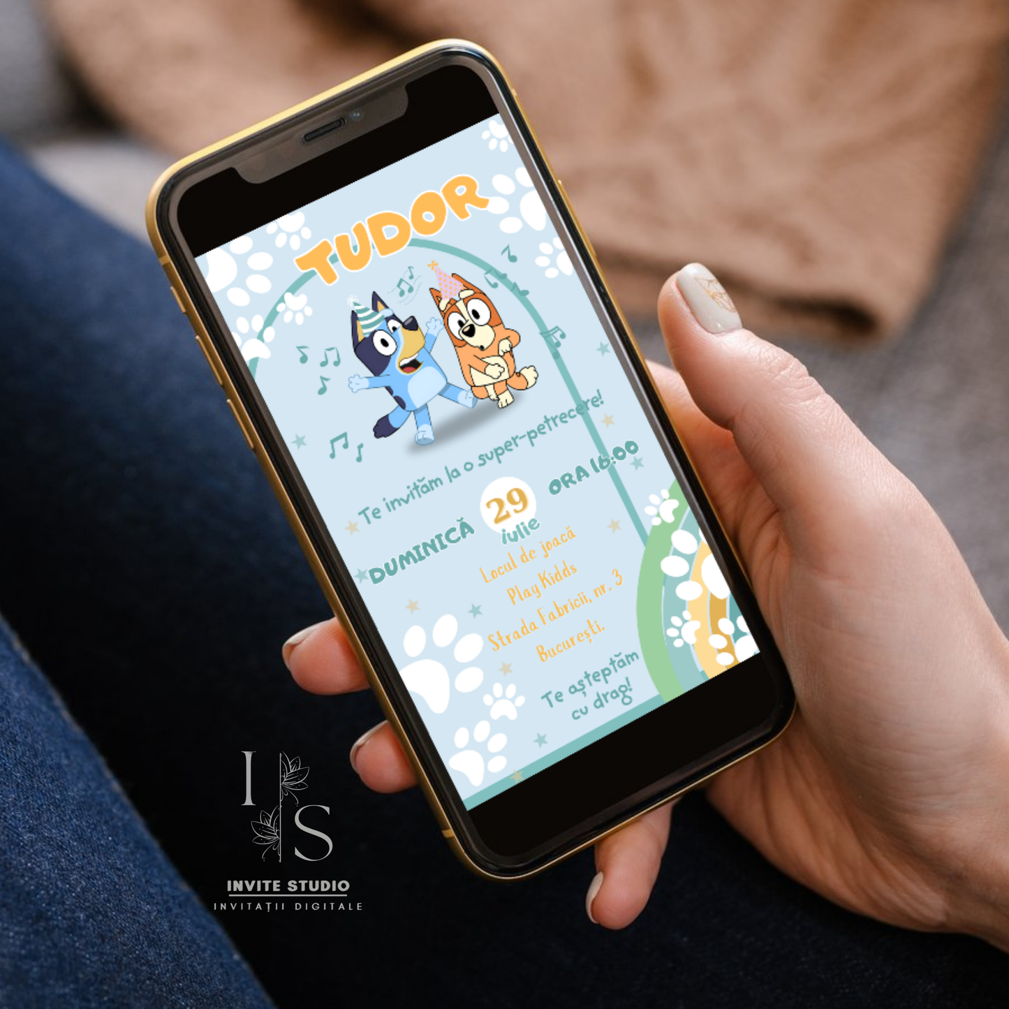 Invitație Video Bluey si Bingo