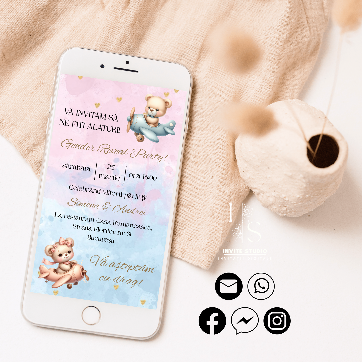 Invitație Gender Reveal