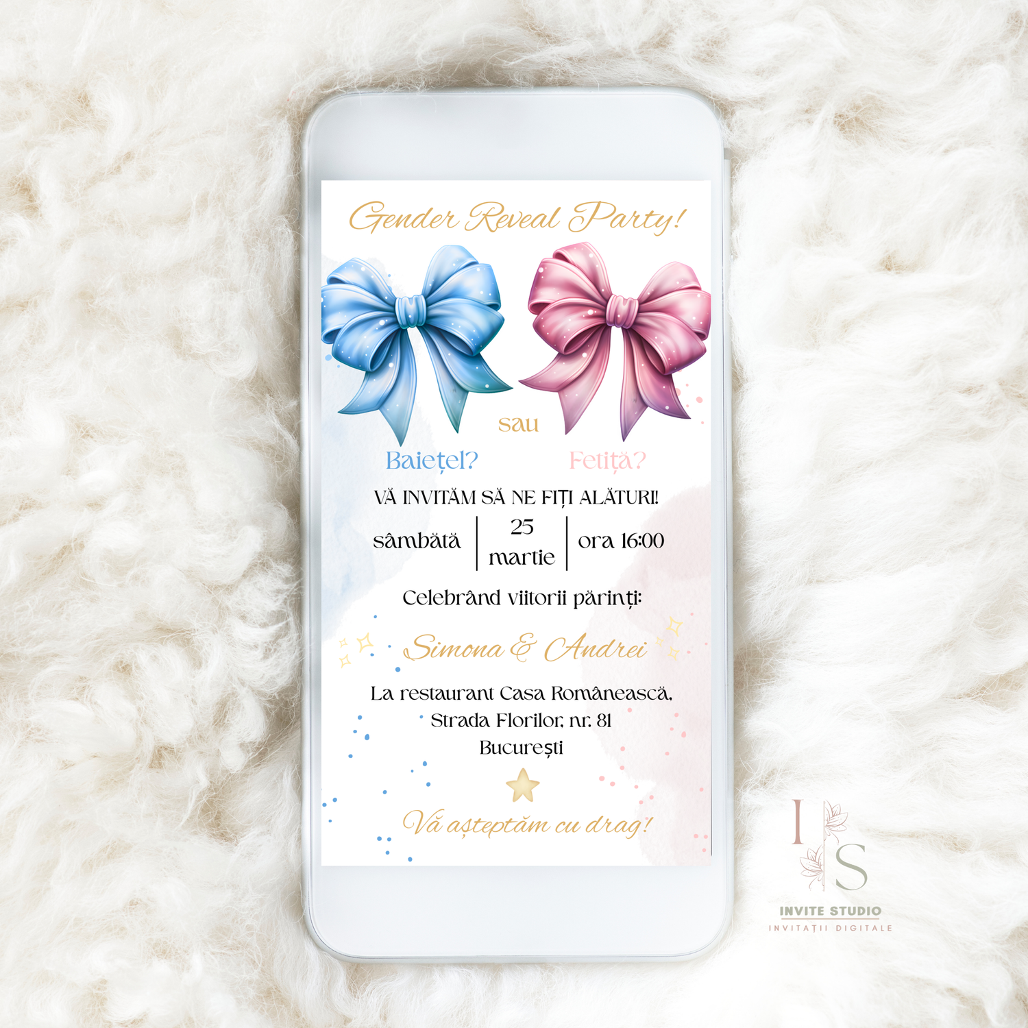 Invitații Gender Reveal