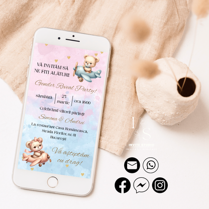 Invitație Gender Reveal
