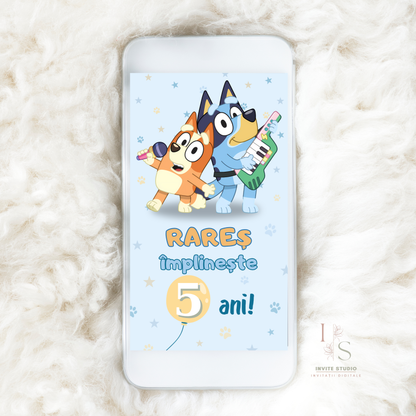Invitație Video Bluey si Bingo