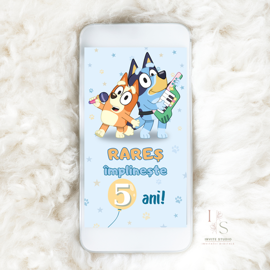 Invitație Video Bluey si Bingo