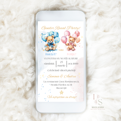 Invitație Gender Reveal