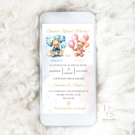Invitație Gender Reveal