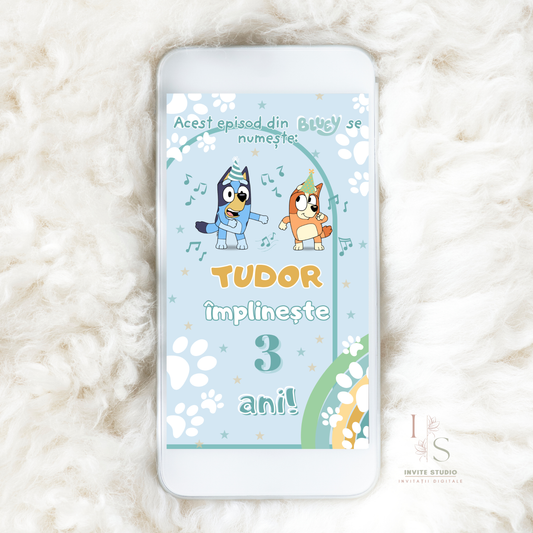 Invitație Video Bluey si Bingo