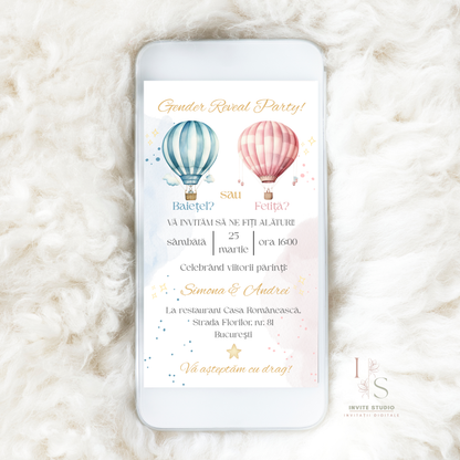 Invitație Gender Reveal
