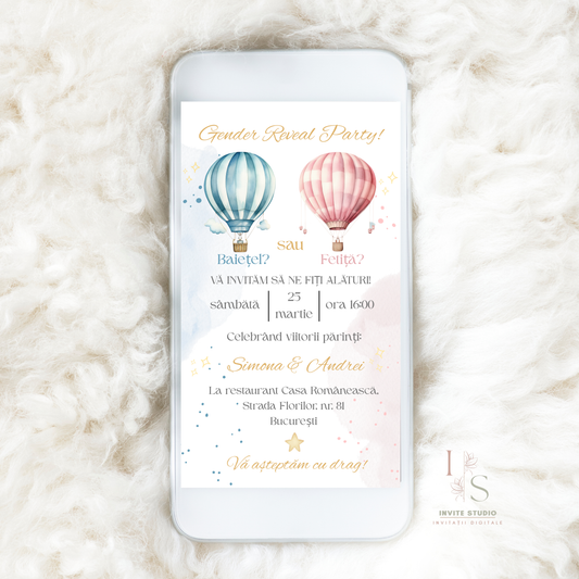 Invitație Gender Reveal