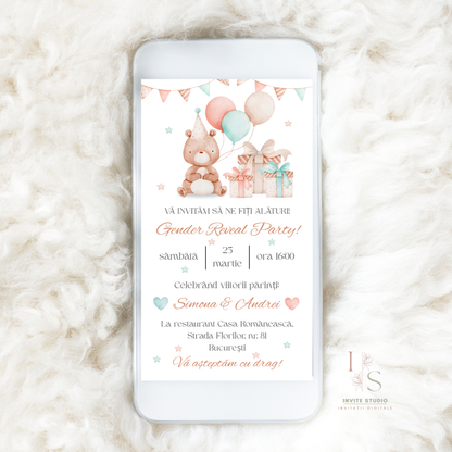 Invitație Gender Reveal