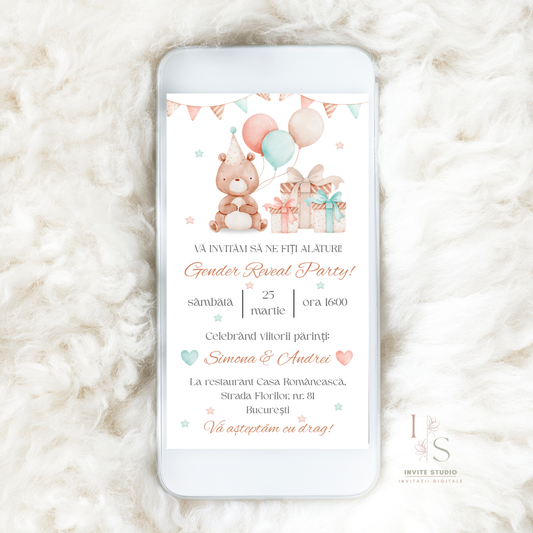 Invitație Gender Reveal