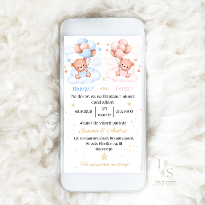 Invitație Gender Reveal