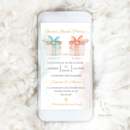 Invitație Gender Reveal