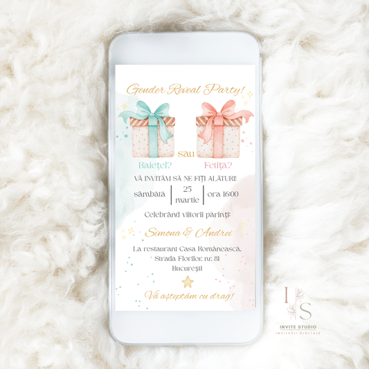 Invitație Gender Reveal