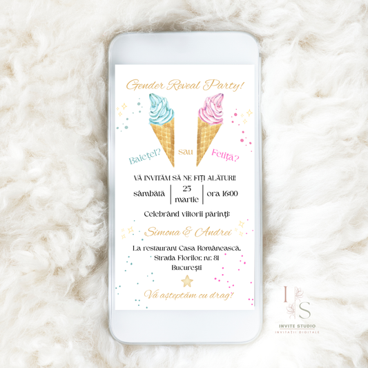 Invitație Gender Reveal