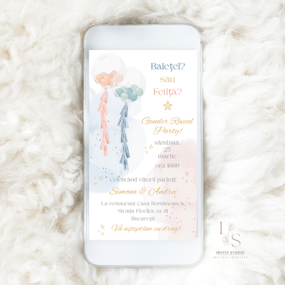 Invitație Gender Reveal